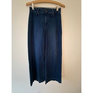 Paige Anessa High Rise Wide Leg Criss Cross Belt Jeans Roya Size 25